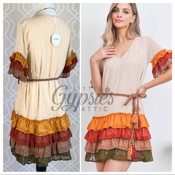 Autumn Belle in Falling Ruffles Mini Dress - Picture 8 of 13